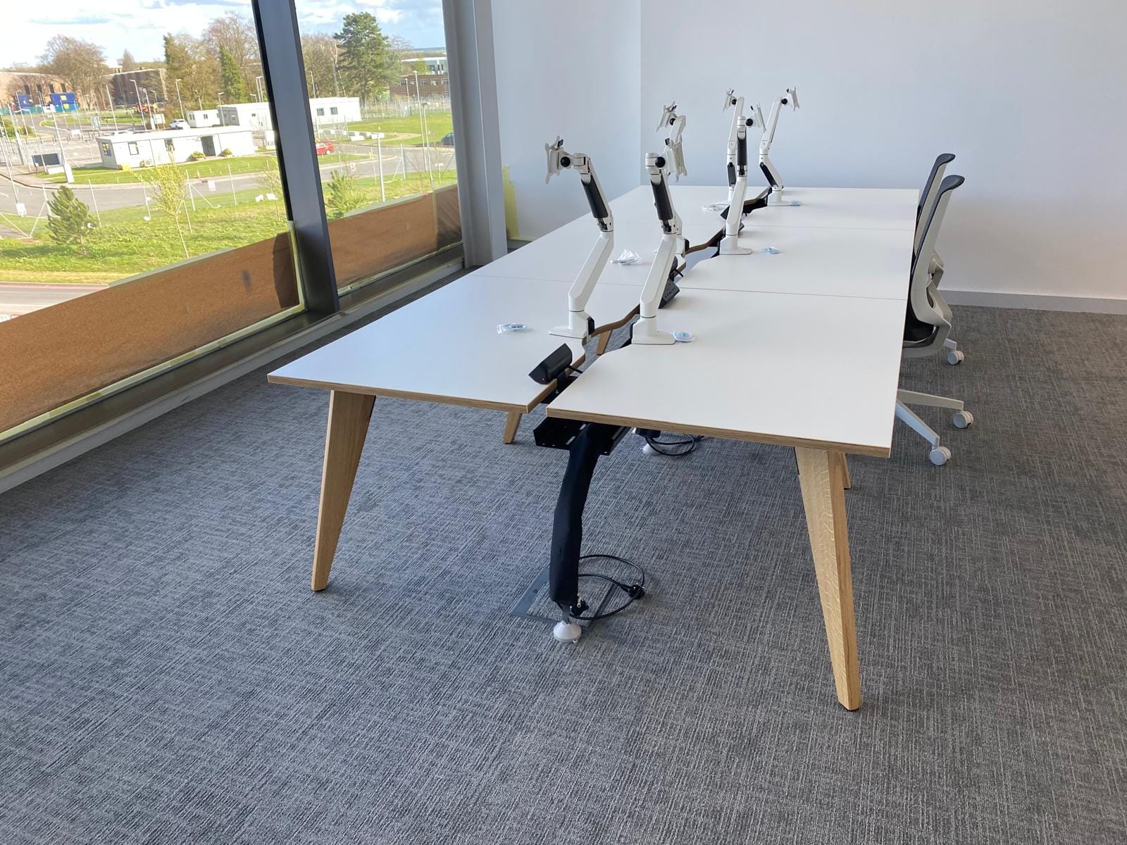 moving the furniture and the office desks