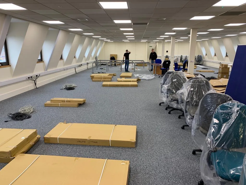office furniture group installing a new office with new office furniture