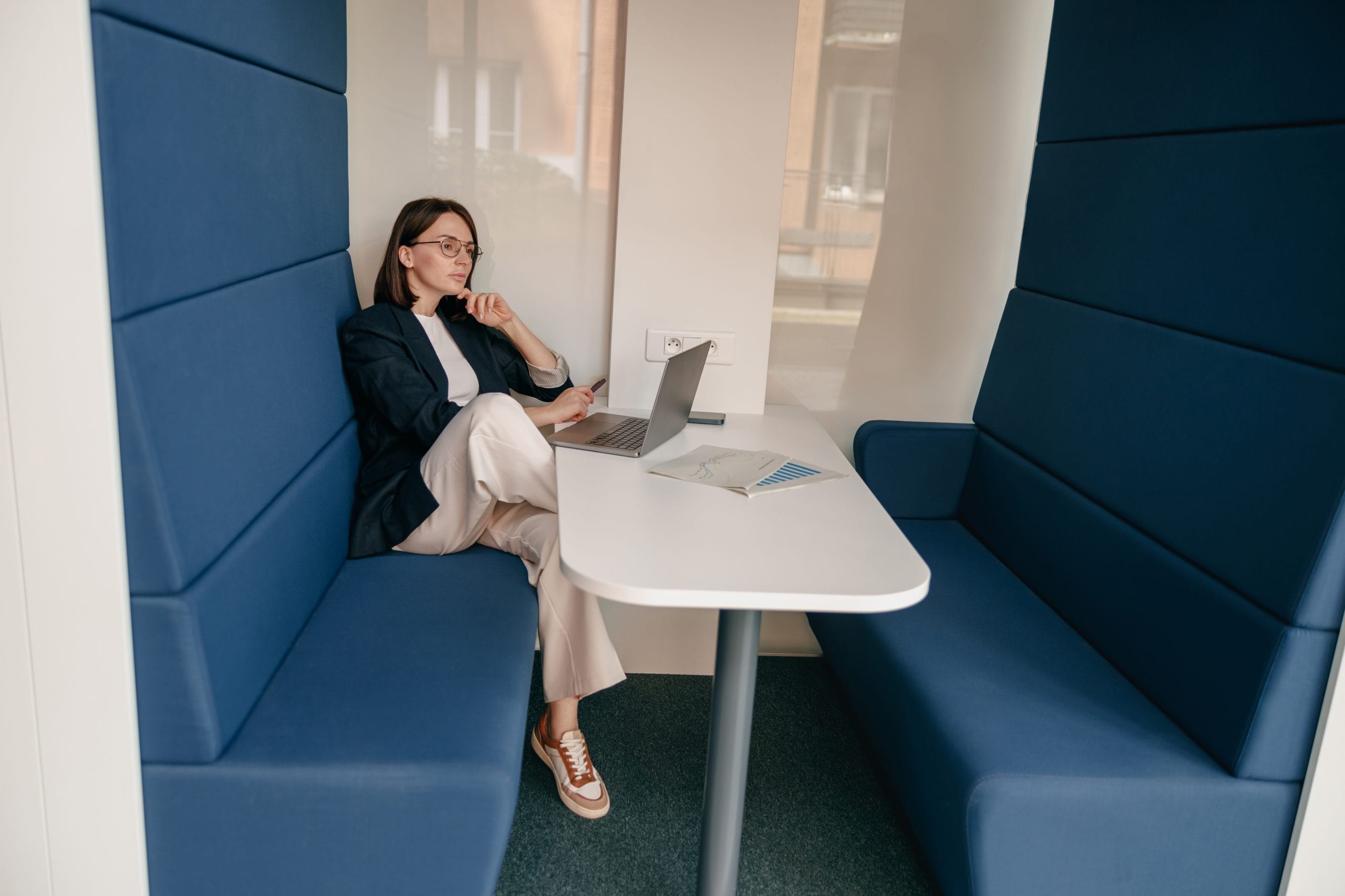 office meeting pods installation open plan